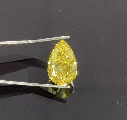 El laboratorio brillante del CVD del corte HPHT de la pera creó el diamante amarillo 1-1.3ct