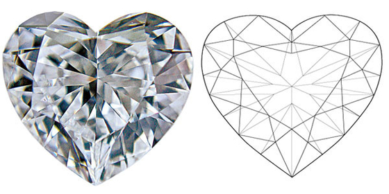 Forma crecida laboratorio VS2 del corazón del CT de los diamantes 1,64 del CVD de la suposición de ZKZ