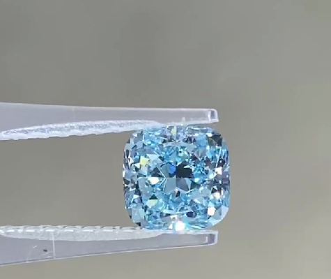 Los diamantes azules crecidos laboratorio brillante modificados amortiguador cuadrado IGI del carbono certificaron