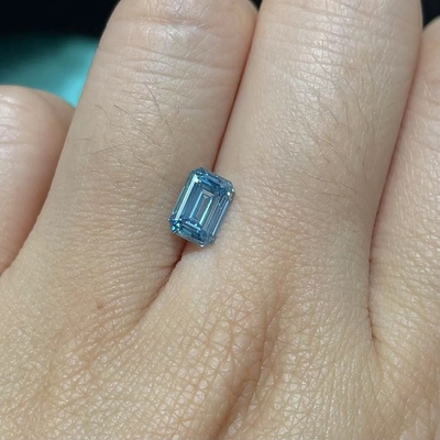 10 Mohs Emerald Cut Diamond crecido laboratorio azul IGI certificaron