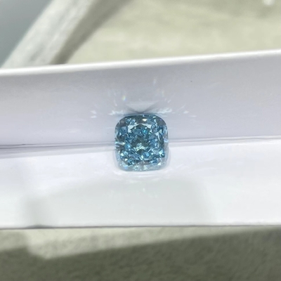Corte brillante 1.17ct Diamond Lab Grown Colored Diamonds azul VS1 del amortiguador