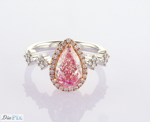 2.31ct Pear Cut Fancy Pink Lab Crecido Diamante Halo Anillo IGI Certificado Para Mujeres Boda
