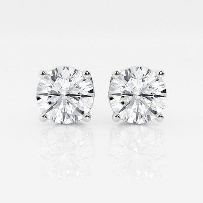 4 garras Aretes AU750 CVD DEF VS VVS redondo Diamantes sintéticos cultivados en laboratorio Certificado IGI