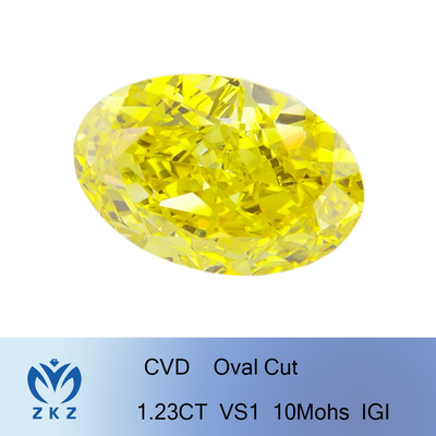 el laboratorio sintético 1.23ct creó a Diamond Oval Shaped Excellent Cut amarillo