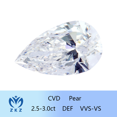 2.5ct-3ct sintético como cultivado en laboratorio CVD cultivado en laboratorio Diamante suelto Diamante de corte de pera