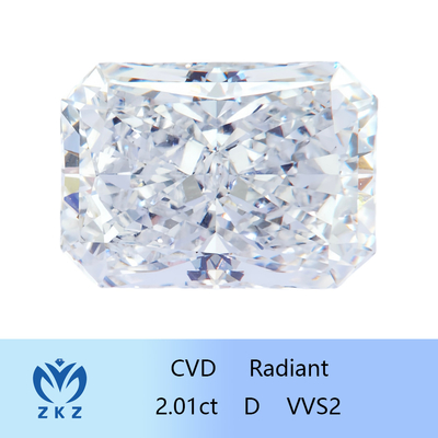 Radiant Cut 2ct como CVD cultivado en laboratorio Diamantes blancos cultivados con certificación IGI