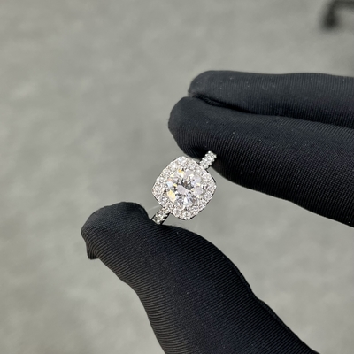 1.008ct D/E VVS redondo CVD Anillo de diamante blanco Anillos de diamante de laboratorio cultivados con certificación IGI