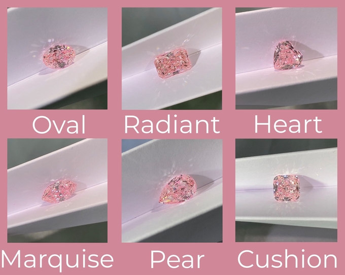 diamante crecido laboratorio cortado brillante 1 del CVD 3ct+ del amortiguador sintético del rosa