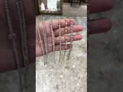 Brazalete de tenis de forma elegante Brazalete de tenis de laboratorio Brazalete de diamante de cultivo Joyas finas